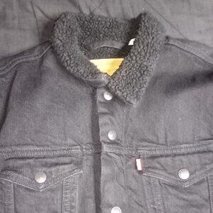 NWOT Levi's Premium Big E Fleece Lined Berk Sherpa Denim Jean Jacket